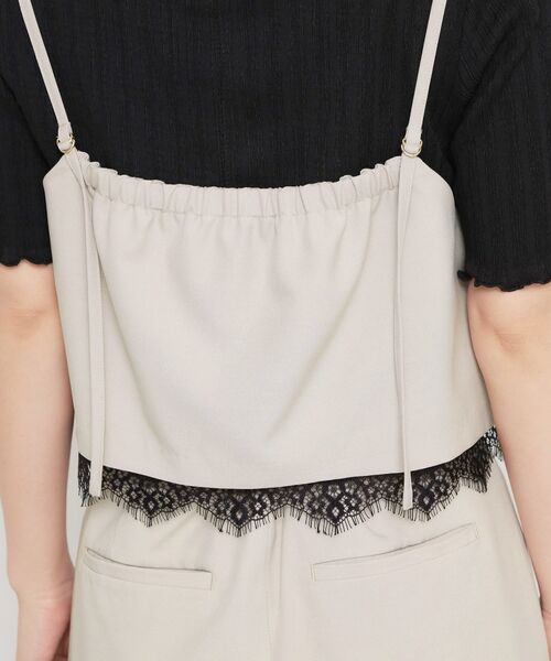 THE SHOP TK / ザ ショップ ティーケー キャミソール・チューブトップ | 麻調レース切り替えキャミ | 詳細15