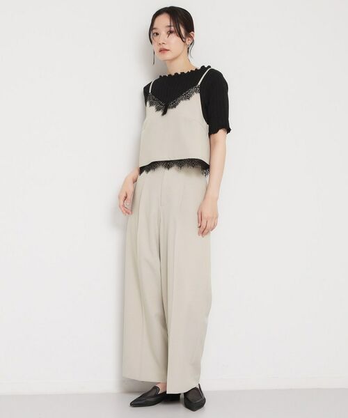 THE SHOP TK / ザ ショップ ティーケー キャミソール・チューブトップ | 麻調レース切り替えキャミ | 詳細7