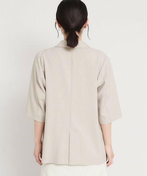 THE SHOP TK / ザ ショップ ティーケー テーラードジャケット | 麻調合繊Wブレスト6分袖ジャケット（セットアップ対応） | 詳細11
