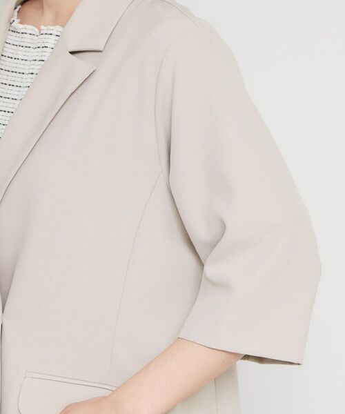 THE SHOP TK / ザ ショップ ティーケー テーラードジャケット | 麻調合繊Wブレスト6分袖ジャケット（セットアップ対応） | 詳細13