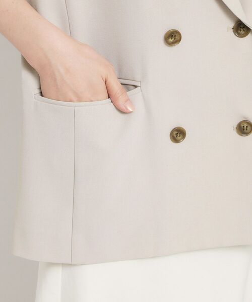 THE SHOP TK / ザ ショップ ティーケー テーラードジャケット | 麻調合繊Wブレスト6分袖ジャケット（セットアップ対応） | 詳細14