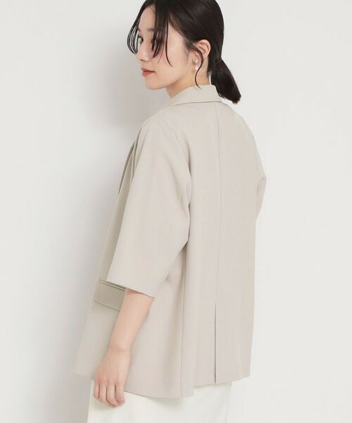 THE SHOP TK / ザ ショップ ティーケー テーラードジャケット | 麻調合繊Wブレスト6分袖ジャケット（セットアップ対応） | 詳細6