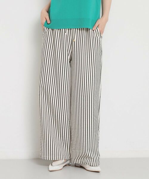 THE SHOP TK / ザ ショップ ティーケー パンツ | ドビーストライプイージーパンツ（ブラック(319)）