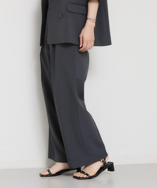 THE SHOP TK / ザ ショップ ティーケー パンツ | 麻調共ベルト付ワイドパンツ | 詳細1