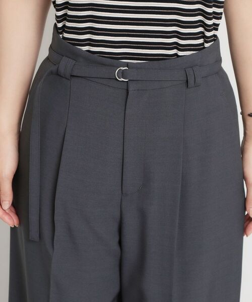 THE SHOP TK / ザ ショップ ティーケー パンツ | 麻調共ベルト付ワイドパンツ | 詳細12