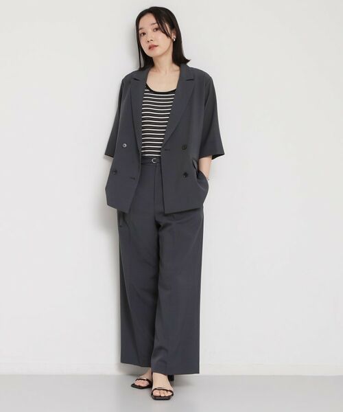 THE SHOP TK / ザ ショップ ティーケー パンツ | 麻調共ベルト付ワイドパンツ | 詳細3