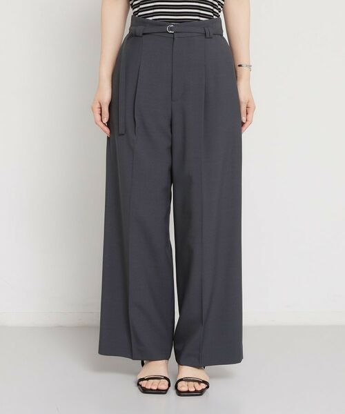 THE SHOP TK / ザ ショップ ティーケー パンツ | 麻調共ベルト付ワイドパンツ | 詳細9