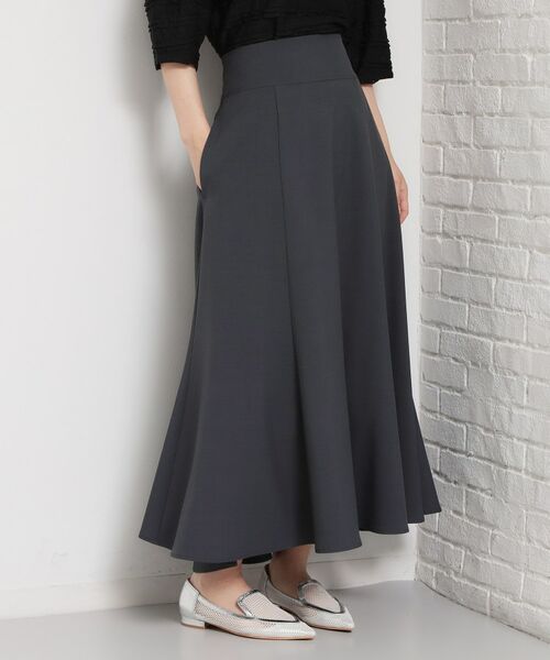 THE SHOP TK / ザ ショップ ティーケー スカート | 麻調ミモレ丈フレアスカート | 詳細1