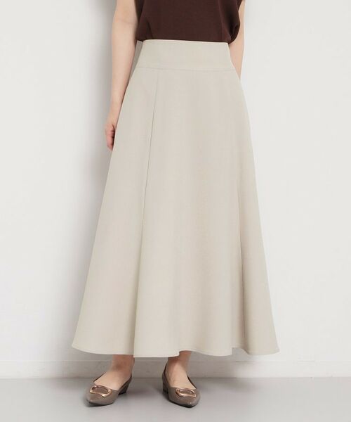 THE SHOP TK / ザ ショップ ティーケー スカート | 麻調ミモレ丈フレアスカート（グレージュ(050)）