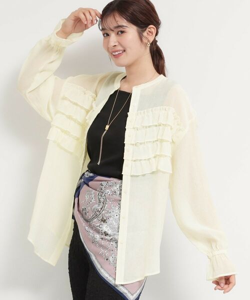 THE SHOP TK / ザ ショップ ティーケー シャツ・ブラウス | ティアードフリル楊柳シャツ | 詳細1