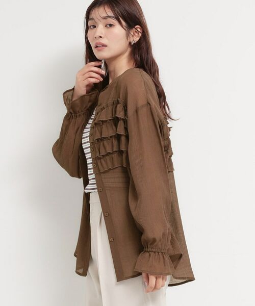 THE SHOP TK / ザ ショップ ティーケー シャツ・ブラウス | ティアードフリル楊柳シャツ | 詳細9