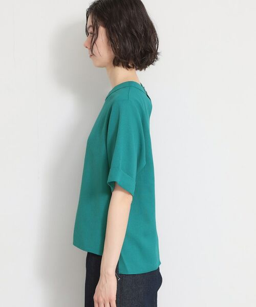 THE SHOP TK / ザ ショップ ティーケー シャツ・ブラウス | 【二の腕カバーに】さらり麻調メッシュ5分袖ブラウス | 詳細29