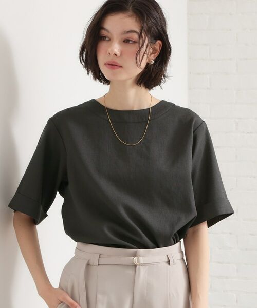 THE SHOP TK / ザ ショップ ティーケー シャツ・ブラウス | 麻調メッシュブラウス（スミクロ(018)）