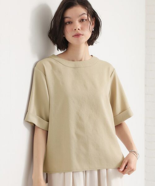 THE SHOP TK / ザ ショップ ティーケー シャツ・ブラウス | 麻調メッシュブラウス（ベージュ(052)）