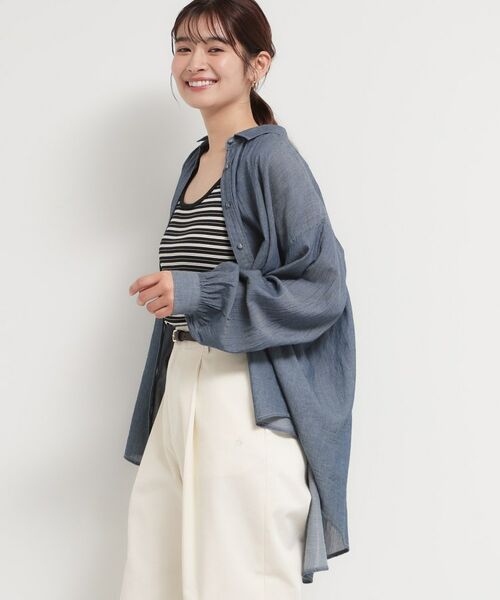 THE SHOP TK / ザ ショップ ティーケー シャツ・ブラウス | シアーデニムシャツ | 詳細5