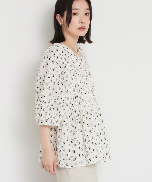 THE SHOP TK / ザ ショップ ティーケー シャツ・ブラウス | 花柄楊柳シャーリングブラウス | 詳細1