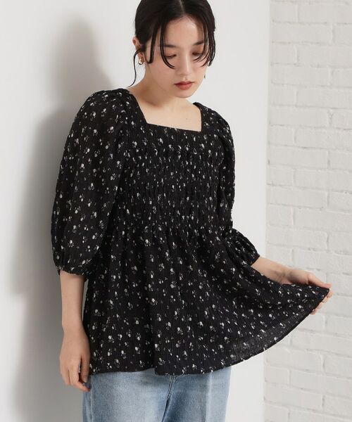 THE SHOP TK / ザ ショップ ティーケー シャツ・ブラウス | 花柄楊柳シャーリングブラウス | 詳細5