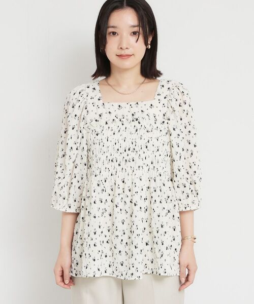 THE SHOP TK / ザ ショップ ティーケー シャツ・ブラウス | 花柄楊柳シャーリングブラウス | 詳細9