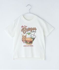 THE SHOP TK / ザ ショップ ティーケー Tシャツ | 天竺アソート アメカジプリント 半袖Tシャツ ロゴ、キャット、ハンバーガー
