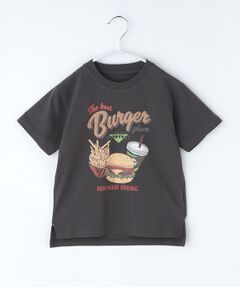 THE SHOP TK / ザ ショップ ティーケー Tシャツ | 天竺アソート アメカジプリント 半袖Tシャツ ロゴ、キャット、ハンバーガー