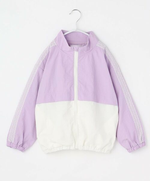 THE SHOP TK / ザ ショップ ティーケー レザーブルゾン・ジャケット | 【110-160】レース配色ナイロンブルゾン | 詳細1