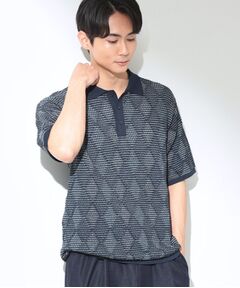 THE SHOP TK / ザ ショップ ティーケー ニット・セーター | アーガイルメッシュポロ半袖Tシャツ