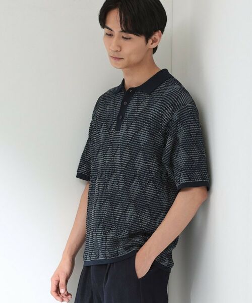 THE SHOP TK / ザ ショップ ティーケー ニット・セーター | アーガイルメッシュポロ半袖Tシャツ | 詳細1