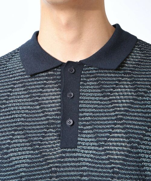 THE SHOP TK / ザ ショップ ティーケー ニット・セーター | 【主張しすぎない配色バランス】アーガイルメッシュポロ半袖Tシャツ 洗濯機OK | 詳細12