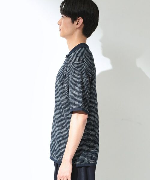 THE SHOP TK / ザ ショップ ティーケー ニット・セーター | アーガイルメッシュポロ半袖Tシャツ | 詳細6