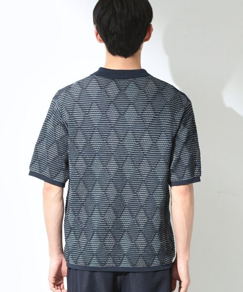 THE SHOP TK / ザ ショップ ティーケー ニット・セーター | アーガイルメッシュポロ半袖Tシャツ | 詳細7