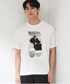 THE SHOP TK / ザ ショップ ティーケー Tシャツ | グラフィックコットン半袖Tシャツ CAT／LANDSCAPE