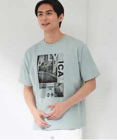 THE SHOP TK / ザ ショップ ティーケー Tシャツ | グラフィックコットン半袖Tシャツ CAT／LANDSCAPE