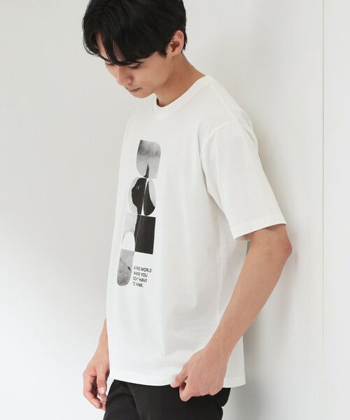 THE SHOP TK / ザ ショップ ティーケー Tシャツ | グラフィックコットン半袖Tシャツ CAT／LANDSCAPE | 詳細1