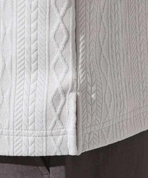 THE SHOP TK / ザ ショップ ティーケー ポロシャツ | 【シンプルすぎない大人の表情】ケーブルフクレポロシャツ 吸水速乾/UVケア/洗濯機OK | 詳細20