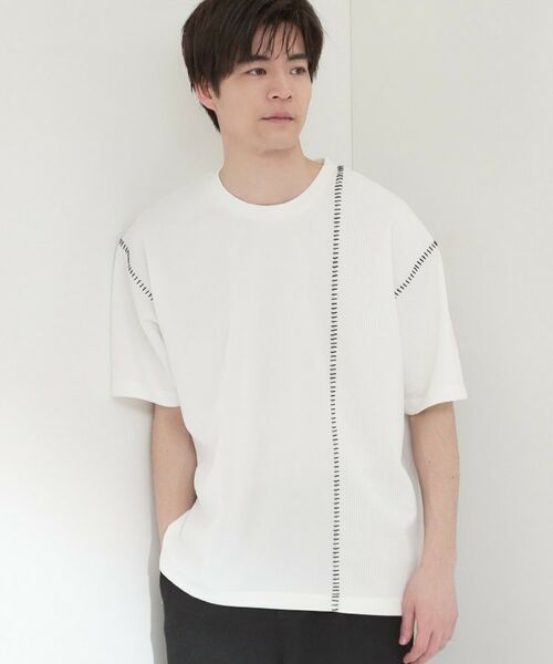 THE SHOP TK / ザ ショップ ティーケー カットソー | ハンドステッチ 半袖Tシャツ 洗濯機OK（オフホワイト(003)）