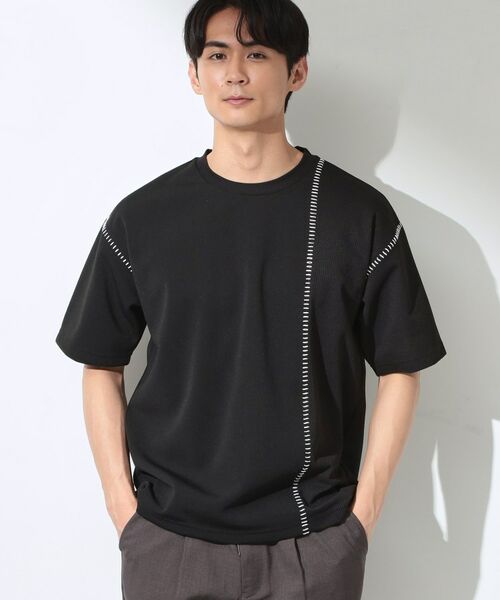 THE SHOP TK / ザ ショップ ティーケー カットソー | ハンドステッチ半袖Tシャツ（ブラック(019)）