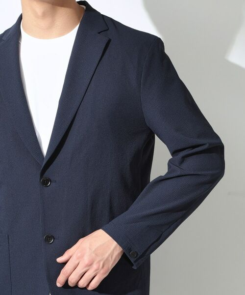 THE SHOP TK / ザ ショップ ティーケー テーラードジャケット | マイクロ シアサッカー ジャケット 洗濯機OK／セットアップ可 | 詳細9