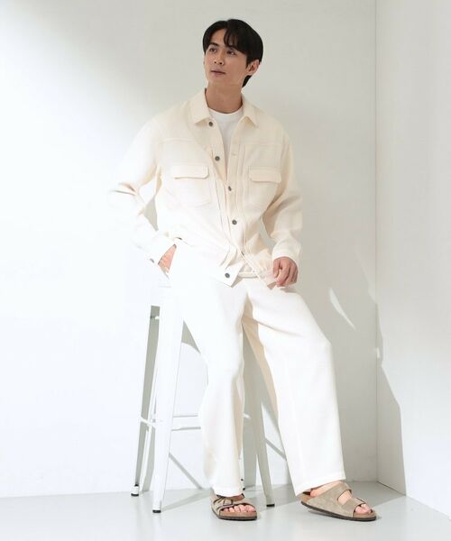 THE SHOP TK / ザ ショップ ティーケー レザーブルゾン・ジャケット | パナマメッシュ シャツブルゾン 洗濯機OK／セットアップ可 | 詳細3