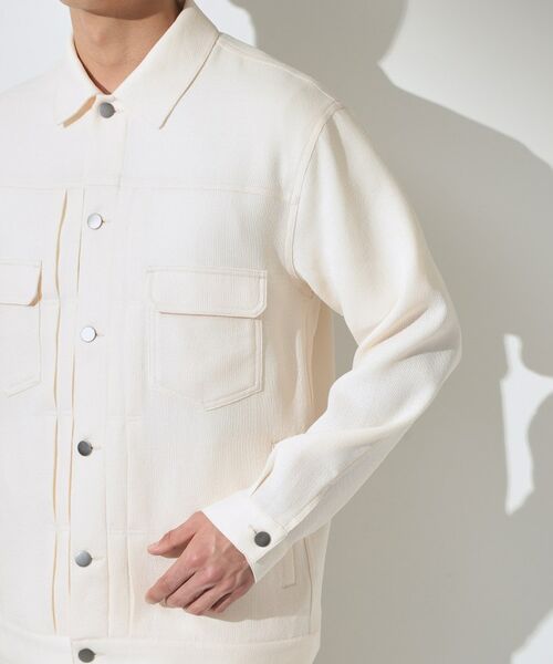 THE SHOP TK / ザ ショップ ティーケー レザーブルゾン・ジャケット | パナマメッシュ シャツブルゾン 洗濯機OK／セットアップ可 | 詳細9