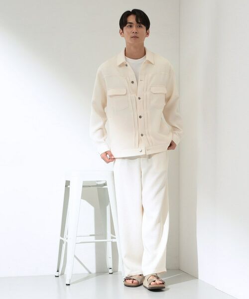 THE SHOP TK / ザ ショップ ティーケー パンツ | パナマメッシュ ワイドイージーパンツ 洗濯機OK／セットアップ可 | 詳細3