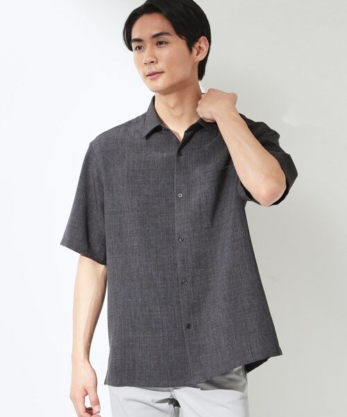 THE SHOP TK / ザ ショップ ティーケー シャツ・ブラウス | 【LINO FINE】 リネンライク半袖シャツ UVカット／イージーケア／吸水速乾／洗濯機OK／セットアップ可 | 詳細1