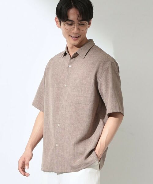 THE SHOP TK / ザ ショップ ティーケー シャツ・ブラウス | 【LINO FINE】 リネンライク半袖シャツ UVカット／イージーケア／吸水速乾／洗濯機OK／セットアップ可 | 詳細10