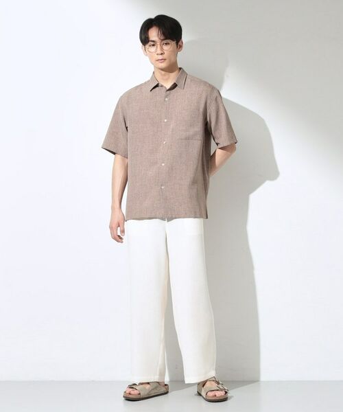 THE SHOP TK / ザ ショップ ティーケー シャツ・ブラウス | 【LINO FINE】 リネンライク半袖シャツ UVカット／イージーケア／吸水速乾／洗濯機OK／セットアップ可 | 詳細11