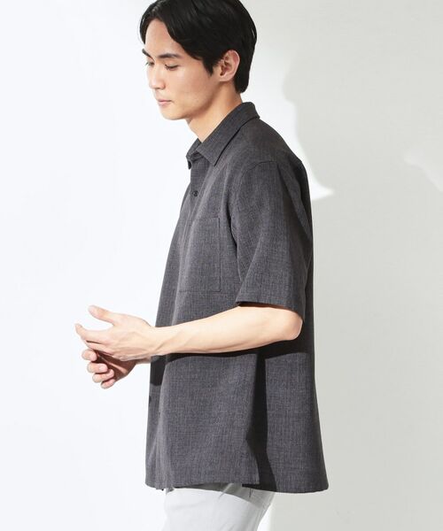 THE SHOP TK / ザ ショップ ティーケー シャツ・ブラウス | 【LINO FINE】 リネンライク半袖シャツ UVカット／イージーケア／吸水速乾／洗濯機OK／セットアップ可 | 詳細2