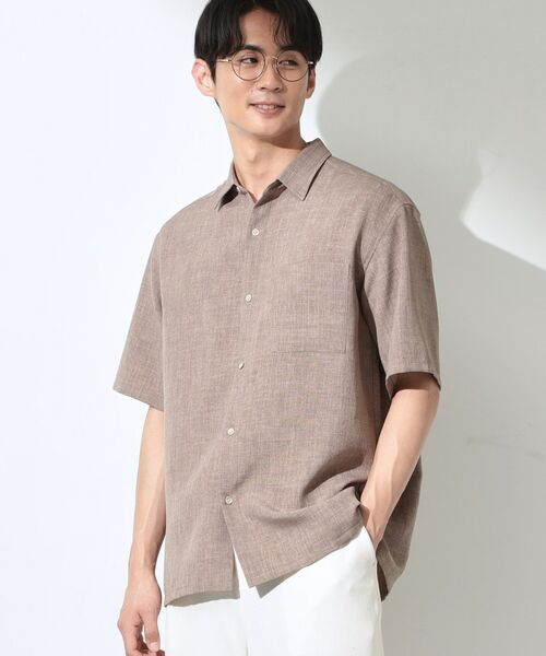 THE SHOP TK / ザ ショップ ティーケー シャツ・ブラウス | 【LINO FINE】 リネンライク半袖シャツ UVカット／イージーケア／吸水速乾／洗濯機OK／セットアップ可 | 詳細9