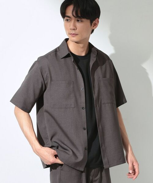 THE SHOP TK / ザ ショップ ティーケー シャツ・ブラウス | LITE TEX ダブルフラップ半袖シャツ セットアップ可 | 詳細1