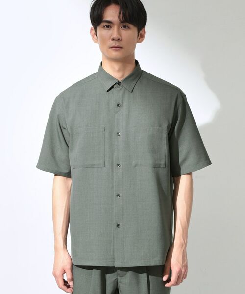 THE SHOP TK / ザ ショップ ティーケー シャツ・ブラウス | LITE TEX ダブルフラップ半袖シャツ セットアップ可 | 詳細17