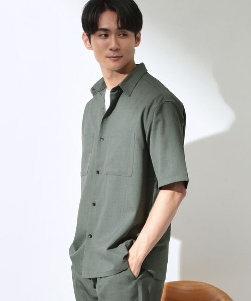 THE SHOP TK / ザ ショップ ティーケー シャツ・ブラウス | LITE TEX ダブルフラップ半袖シャツ セットアップ可 | 詳細6