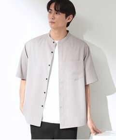 THE SHOP TK / ザ ショップ ティーケー シャツ・ブラウス | LITE TEX バンドカラー半袖シャツ セットアップ可