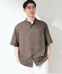 THE SHOP TK / ザ ショップ ティーケー シャツ・ブラウス | LITE TEX バンドカラー半袖シャツ セットアップ可